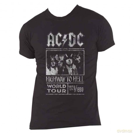AC/DC Men's Tee: Highway to Hell World Tour 1979/1980 (Large)