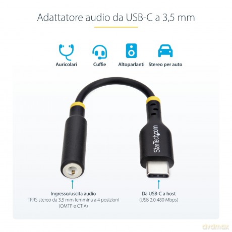 Adattatore Audio Usb-C A 3.5mm