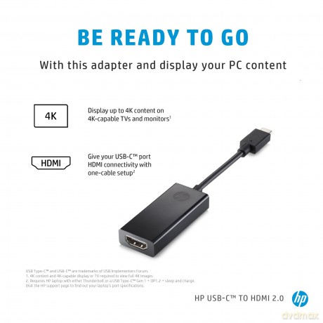 Adattatore Da Usb-C A Hdmi 2.0 Hp