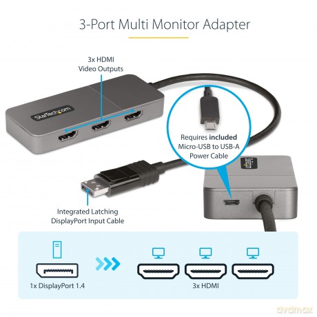 Adattatore Dp Hdmi A 3 Porte