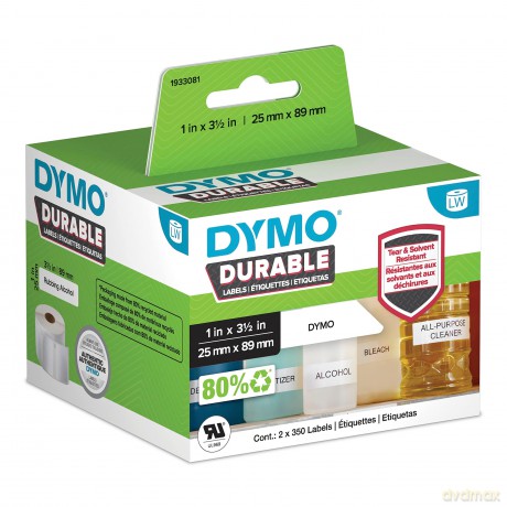 Adhesive - White - 89 X 25 Mm 700 Label(S) (2 Roll(S) X 350) Labels - For Dymo Labelwriter 31