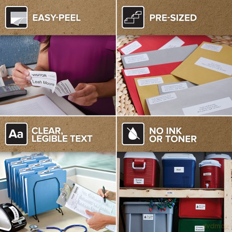 Adhesive - White - 89 X 25 Mm 700 Label(S) (2 Roll(S) X 350) Labels - For Dymo Labelwriter 31