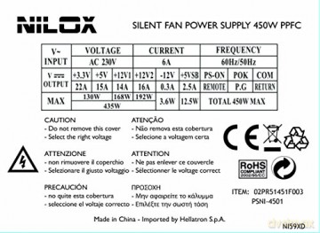 Alimentatore 450w Atx Silent Fan