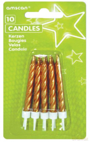 Amscan: 10 Candles Gold Spiral W. Hol.