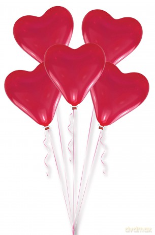 Amscan: Balloon Pk5 Red Hearts Medium