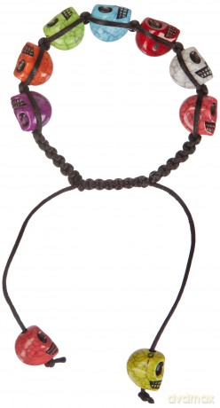 Amscan: Skull Bracelet Day Of The Dead H. Braccialetto Teschi Colorati