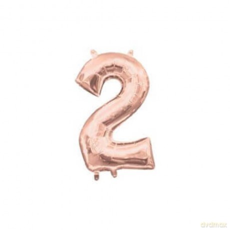 Anagram: 16" - 40 Cm Number "2" Rose Gold L16 Q