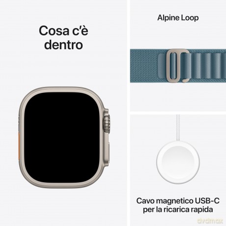 Apple Watch Ultra 3 GPS + Cellular, 49 mm Natural Titanium Case with Alpine Loop Light Blue - Medium