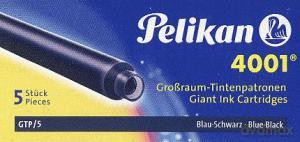 Naboje do piór długie niebiesko-czarne Pelikan 5 szt.
