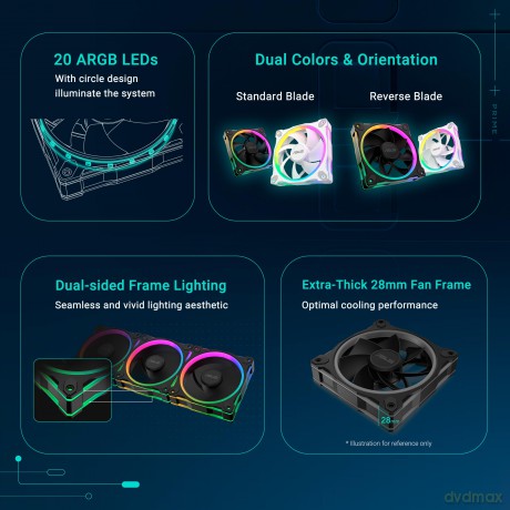 Asus Prime Mr120 Fan Argb Reverse Black
