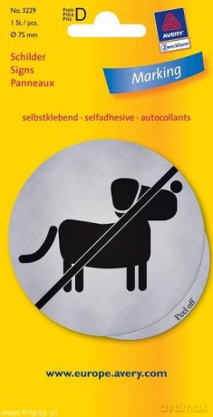 Naklejka Metaliczna - Zakaz Wprowadzania Psów [SZKOŁA]