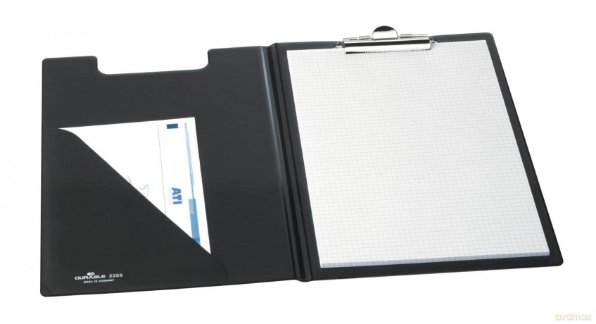 Blockmappe Schwarz, Lederoptik