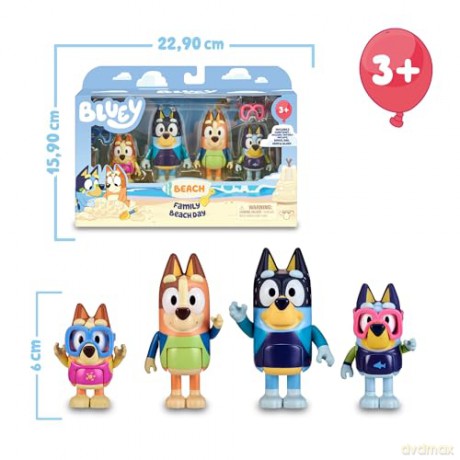 Bluey: Giochi Preziosi - Set 4 Personaggi Beach