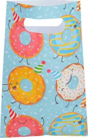 Boland: Set 10 Paper Party Bags Donut (23 X 15 Cm)