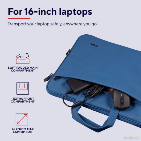 Bologna Laptop Bag 16" Eco Blue