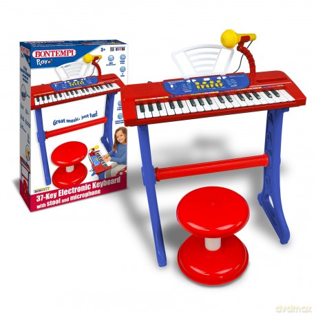 Bontempi 13 3720: Tastiera 37 Tasti Con Gambe, Microfono, Sgabello E Leggio
