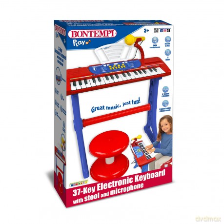 Bontempi 13 3720: Tastiera 37 Tasti Con Gambe, Microfono, Sgabello E Leggio