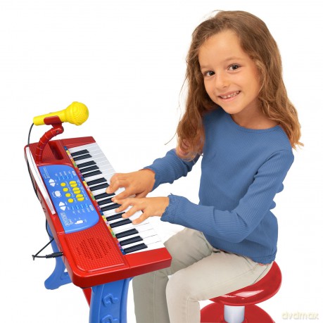 Bontempi 13 3720: Tastiera 37 Tasti Con Gambe, Microfono, Sgabello E Leggio