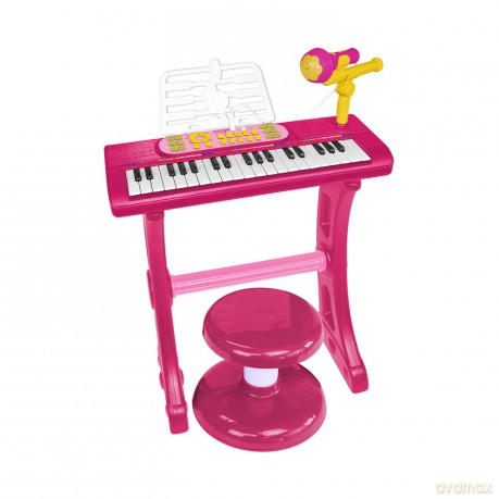 Bontempi 13 3771: Tastiera 37 Tasti Con Gambe, Microfono, Sgabello E Leggio. (Pink)