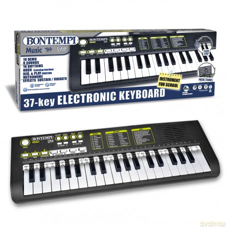 Bontempi 15 3770: Tastiera Scuola A 37 Tasti Passo Medio, Cavo Alimentazione, Leggio E Presa Cuffia (C