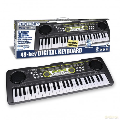 Bontempi 15 4970: Tastiera 49 Tasti Lite - Passo 1,5 Cm Con Presa Cuffie, Striscia Pentagrammata, Met