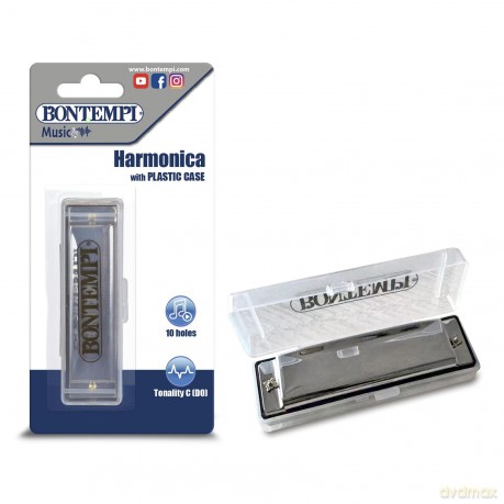 Bontempi 30 1021: Armonica Metallica Con Voci In Metallo A 10 Note Con Astuccio In Plastica Tastparent