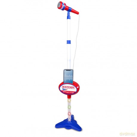 Bontempi 40 0710: Microfono Da Palcoscenico Con Connessione Mp3, Effetti Luminosi E Vano Porta Smartph