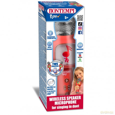Bontempi 48 5110: Microfono Wireless Con Funzione Karaoke E Cambio Voce