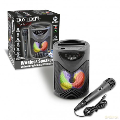 Bontempi 49 1010: Amplificatore Wireless Con Microfono Dinamico, Effetti Luminosi Ed Effetto Eco