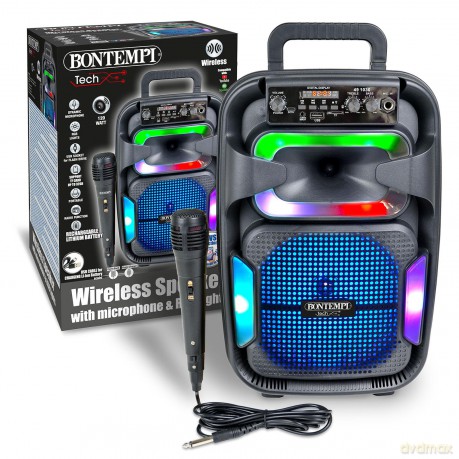 Bontempi 49 1030: Amplificatore Wireless Con Microfono Dinamico, Effetti Luminosi, Regolatore Alti E B
