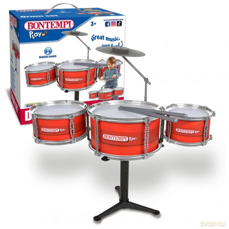 Bontempi 51 3340: Drum Set Con 3 Tamburi E Piatti