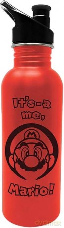 Borraccia Metallica Super Mario It's a Me Tappo Plastica