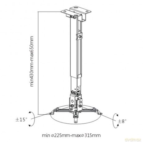 Braccio Supporto Muro Soffitto