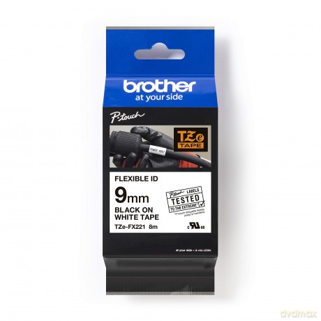 Brother Tzefx221 - Flexible Tape - Black On White - Roll - 1 Roll
