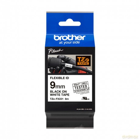 Brother Tzefx221 - Flexible Tape - Black On White - Roll - 1 Roll