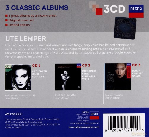 Ute Lemper: 3 Classic Albums [3CD]