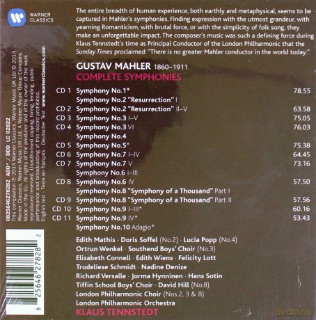Klaus Tennstedt: Mahler: Complete Symphonies [11CD]