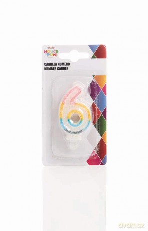 Candelina Numerale Glitter 6