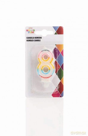 Candelina Numerale Glitter 8