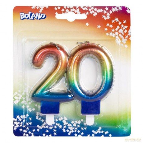Candle Shape Of A Foil Balloon '20' With Holder