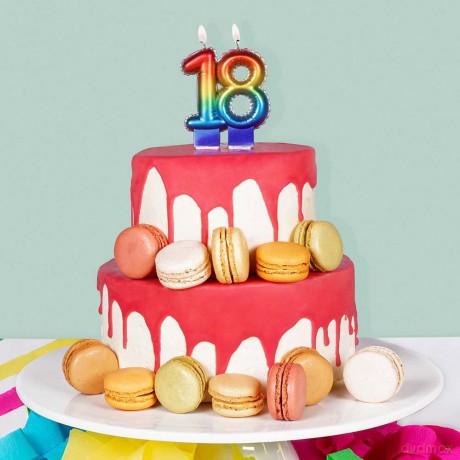 Candle Shape Of A Foil Balloon '20' With Holder