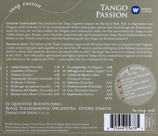 Stretta/El Quinteto Buenos Aires Royal Philharmonic Orchestra: Tango Passion [CD]