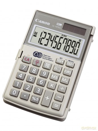 Canon Ls-10teg 10 Digit Handheld Calculator With Tax And Euro Currency Functions - White