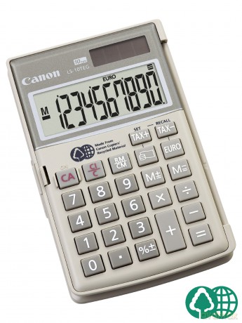 Canon Ls-10teg 10 Digit Handheld Calculator With Tax And Euro Currency Functions - White