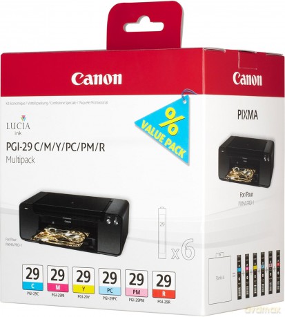 Canon Pgi29 Ink Cartridge Multi Pack - Cyan/ Magenta/ Yellow/ Photo Cyan/ Photo Magenta/ Red