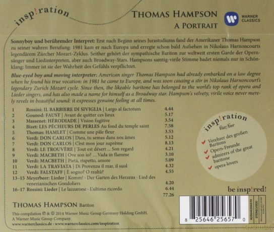 Thomas Hampsn: Thomas Hampson: A Portrait [CD]