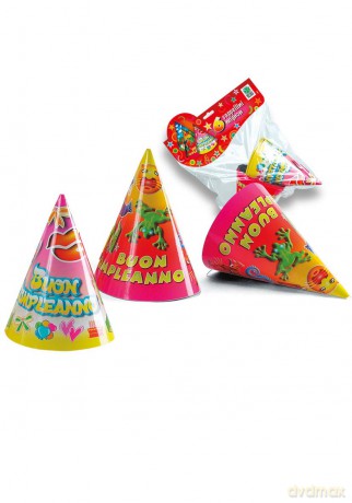 Carnival Toys 4214: 6 Cappellini Buon Compleanno Col.Ass.
