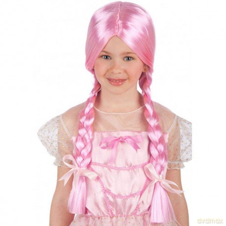 Carnival Toys: 2758: Parrucca Rosa C/Trecce (Bimba)