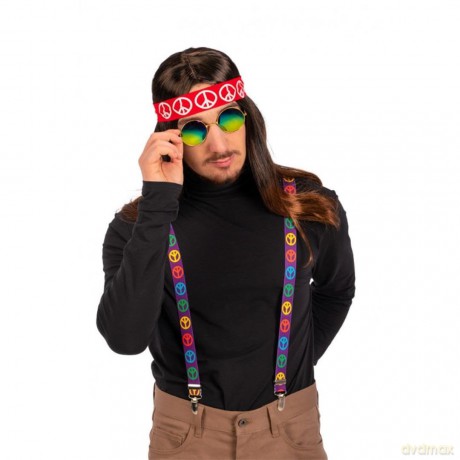 Carnival Toys: Set Hippie (Occhiali, Bretelle, Fascia Per Capelli) Su Cartoncino