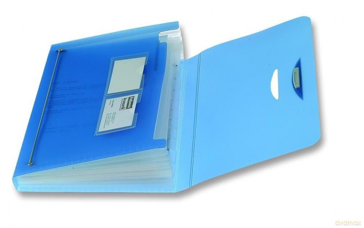 Cartella Soffietto Trasparente Blu